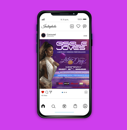 Gisele Joves Roccos Weho Social Media Ad
